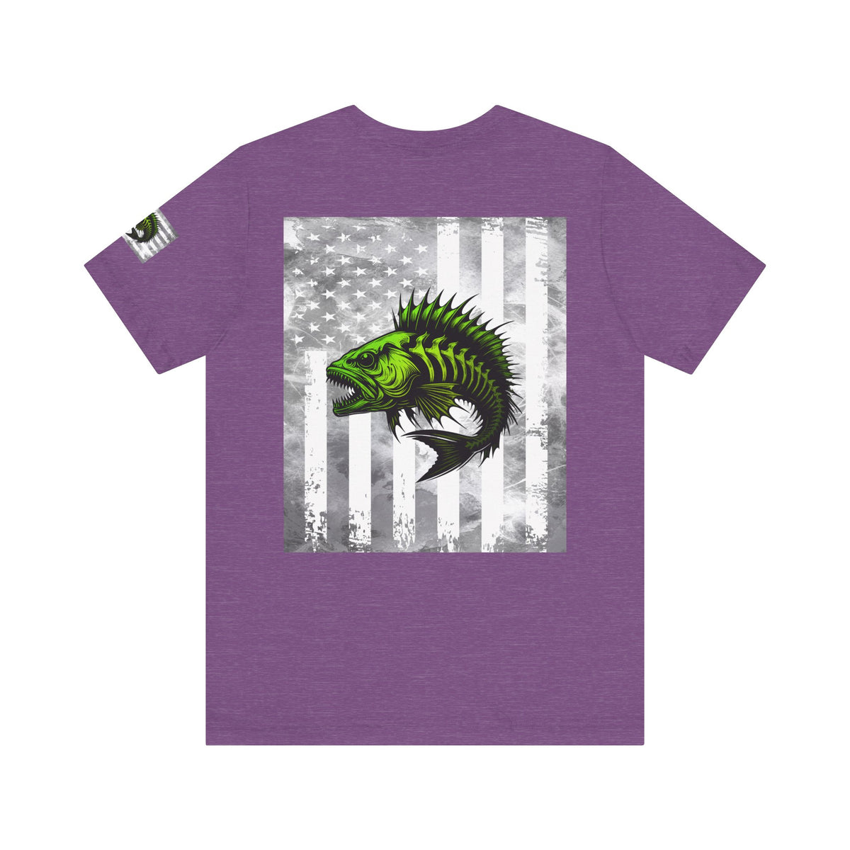 Angler Grunge American Flag Tee, Patriotic USA Shirt, Vintage American Flag