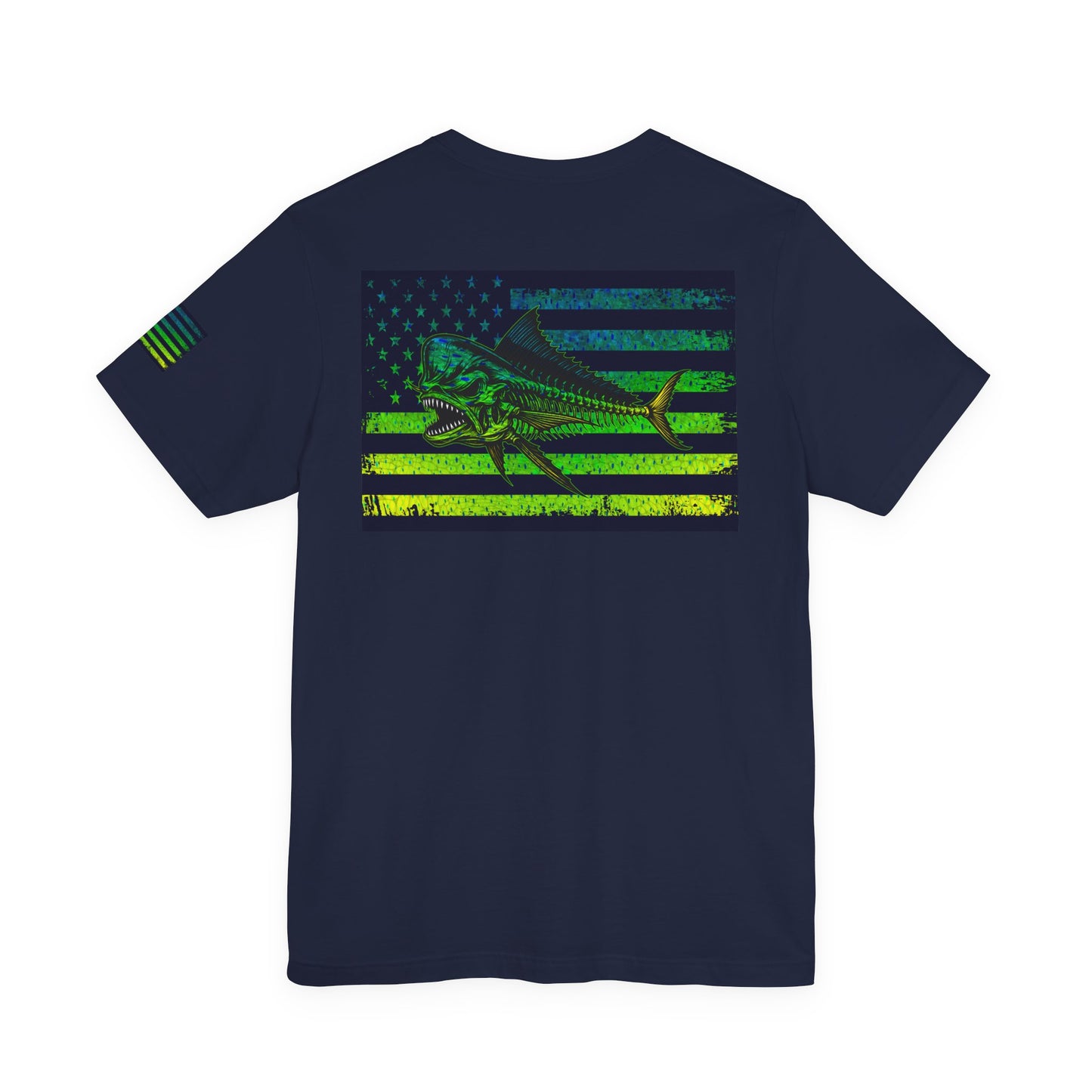 The Mahi Angler Grunge American Flag Tee, Patriotic USA Shirt, Vintage American Flag
