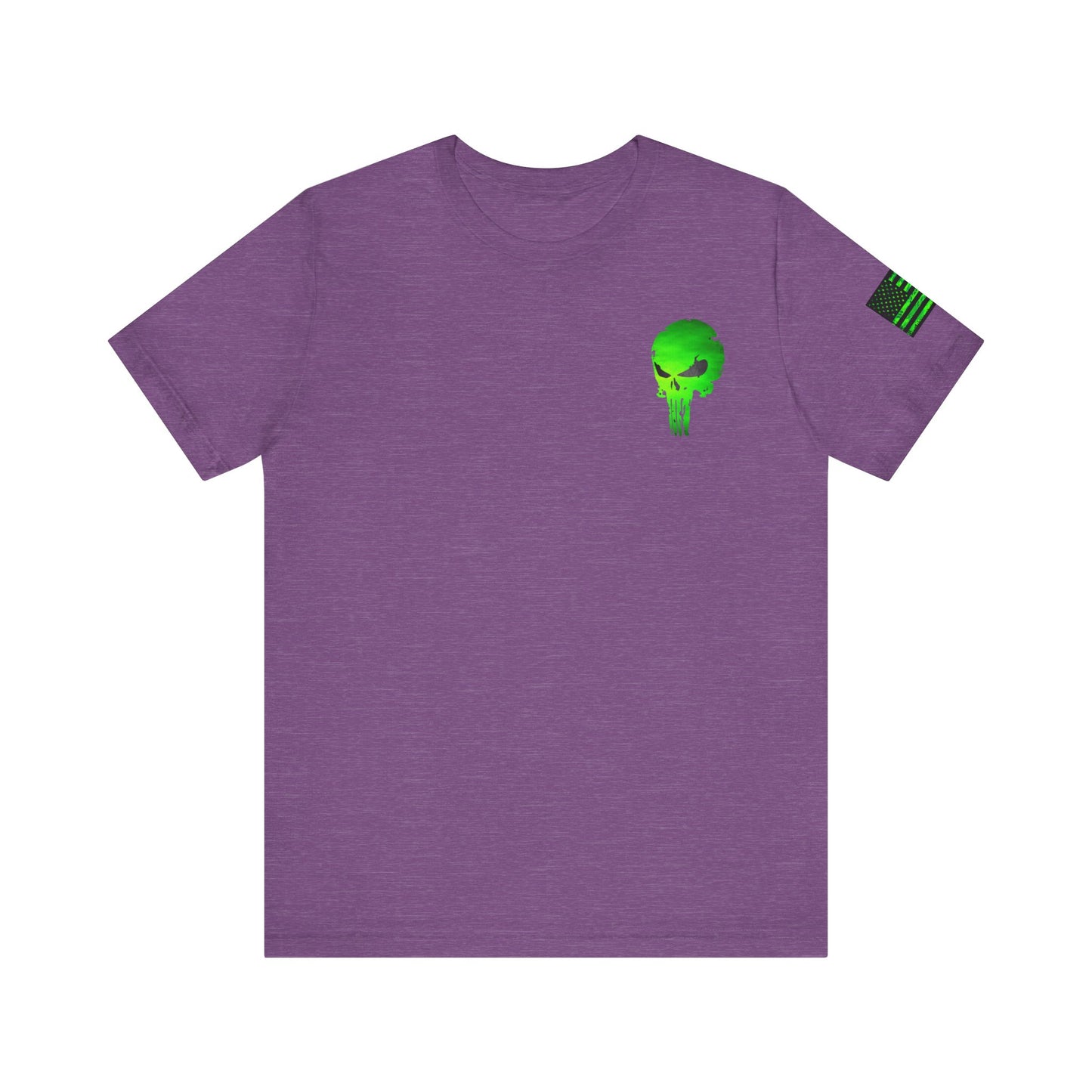 Toxic Green Punisher Skull – Neon Grunge Vigilante Graphic for Shirts, Decals & Prints