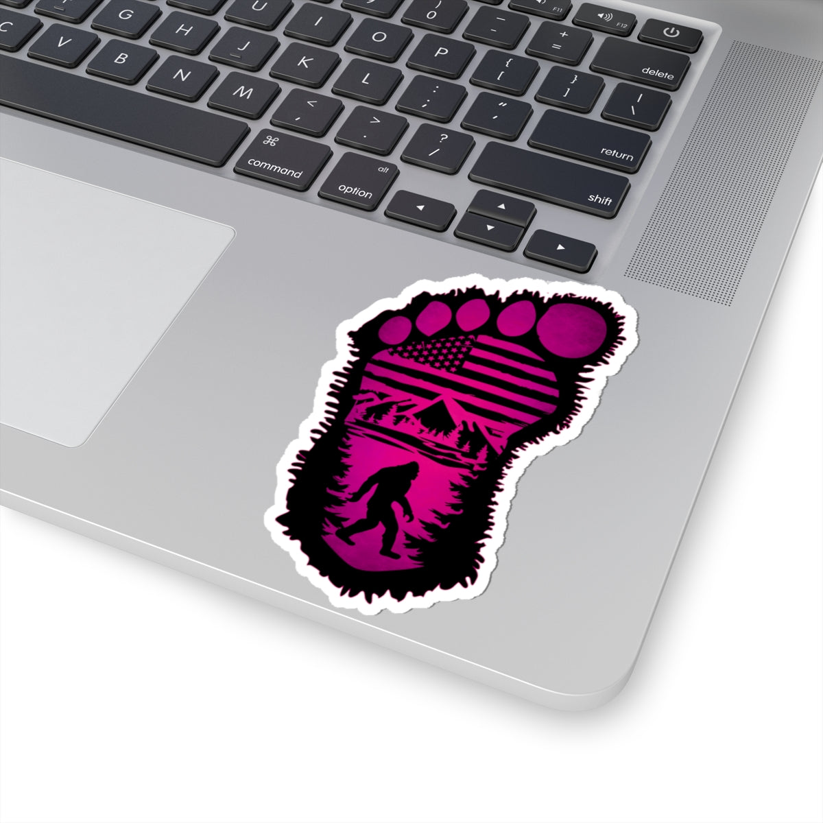 Pink BigFoot Patriot kiss-cut stickers