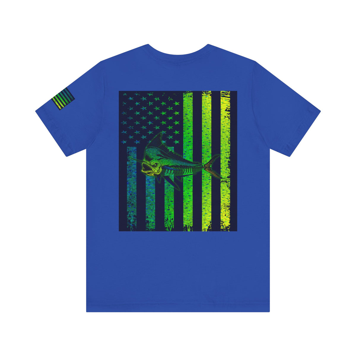 Mahi Angler Grunge American Flag Tee, Patriotic USA Shirt, Vintage American Flag