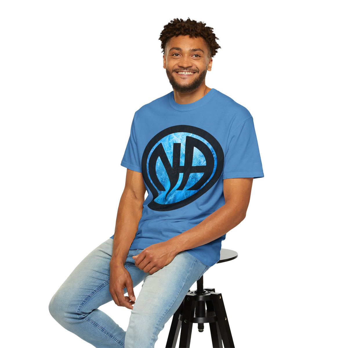 Narcotics Anonymous NA Logo – Blue Ice & Black Recovery Symbol Art T-Shirt, Recovery T-Shirt