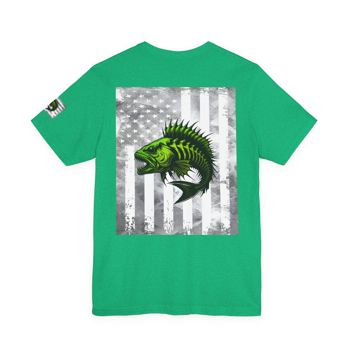 Angler Grunge American Flag Tee, Patriotic USA Shirt, Vintage American Flag
