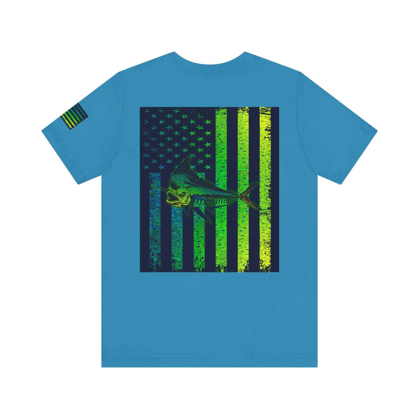 Mahi Angler Grunge American Flag Tee, Patriotic USA Shirt, Vintage American Flag