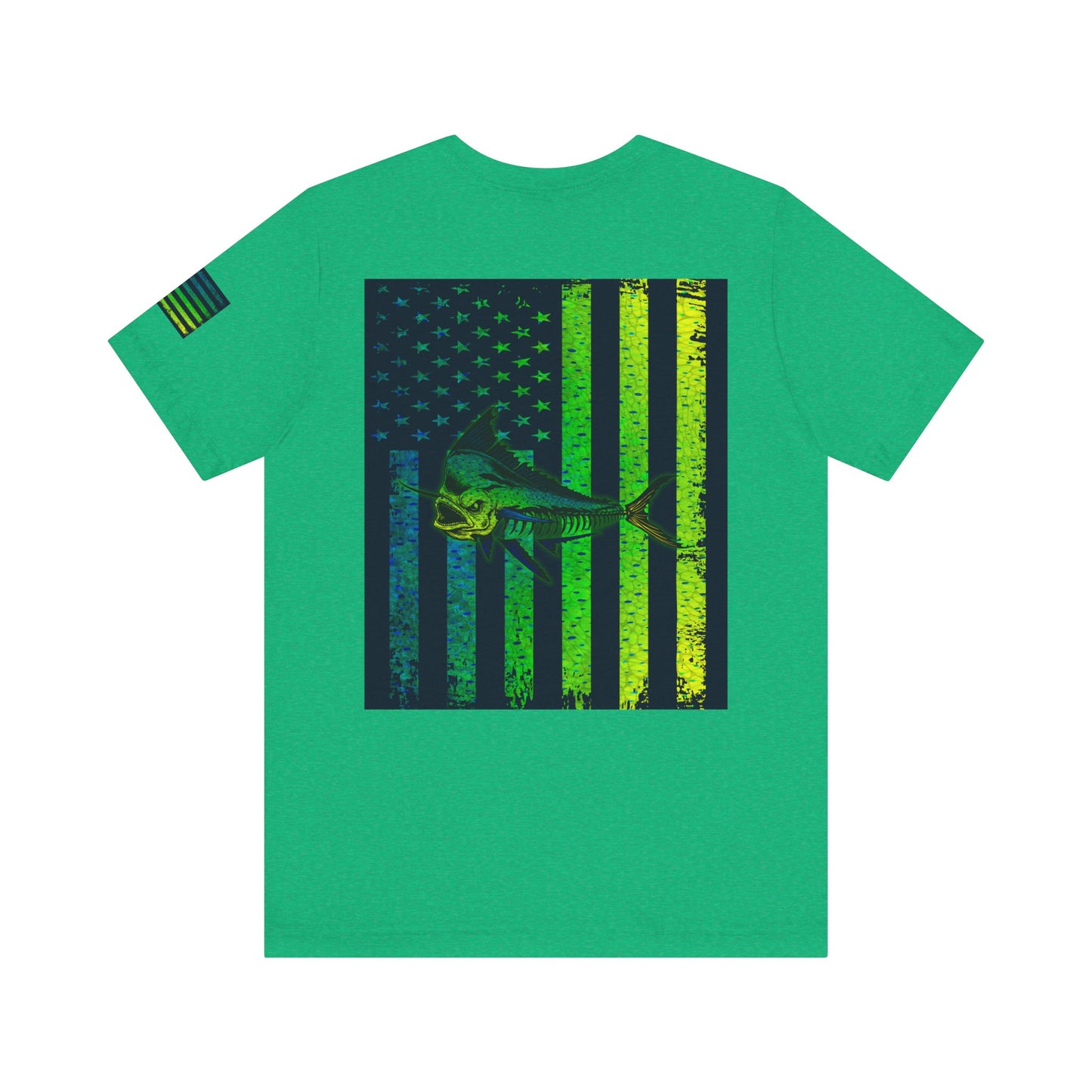 Mahi Angler Grunge American Flag Tee, Patriotic USA Shirt, Vintage American Flag