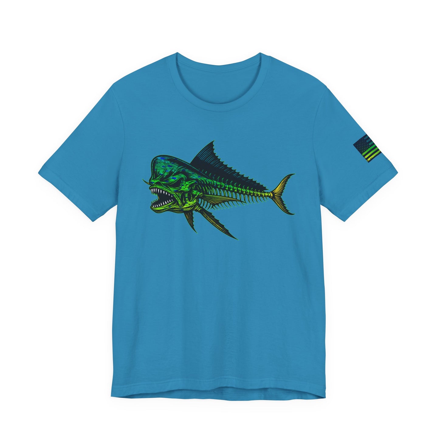 The Mahi Angler Grunge American Flag Tee, Patriotic USA Shirt, Vintage American Flag