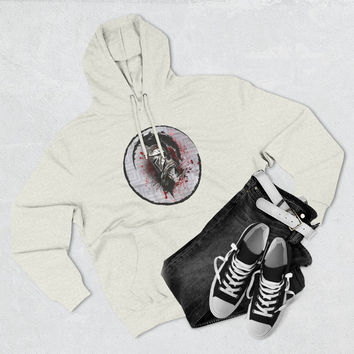 Three-Panel Fleece Hoodie Spartan Warrior