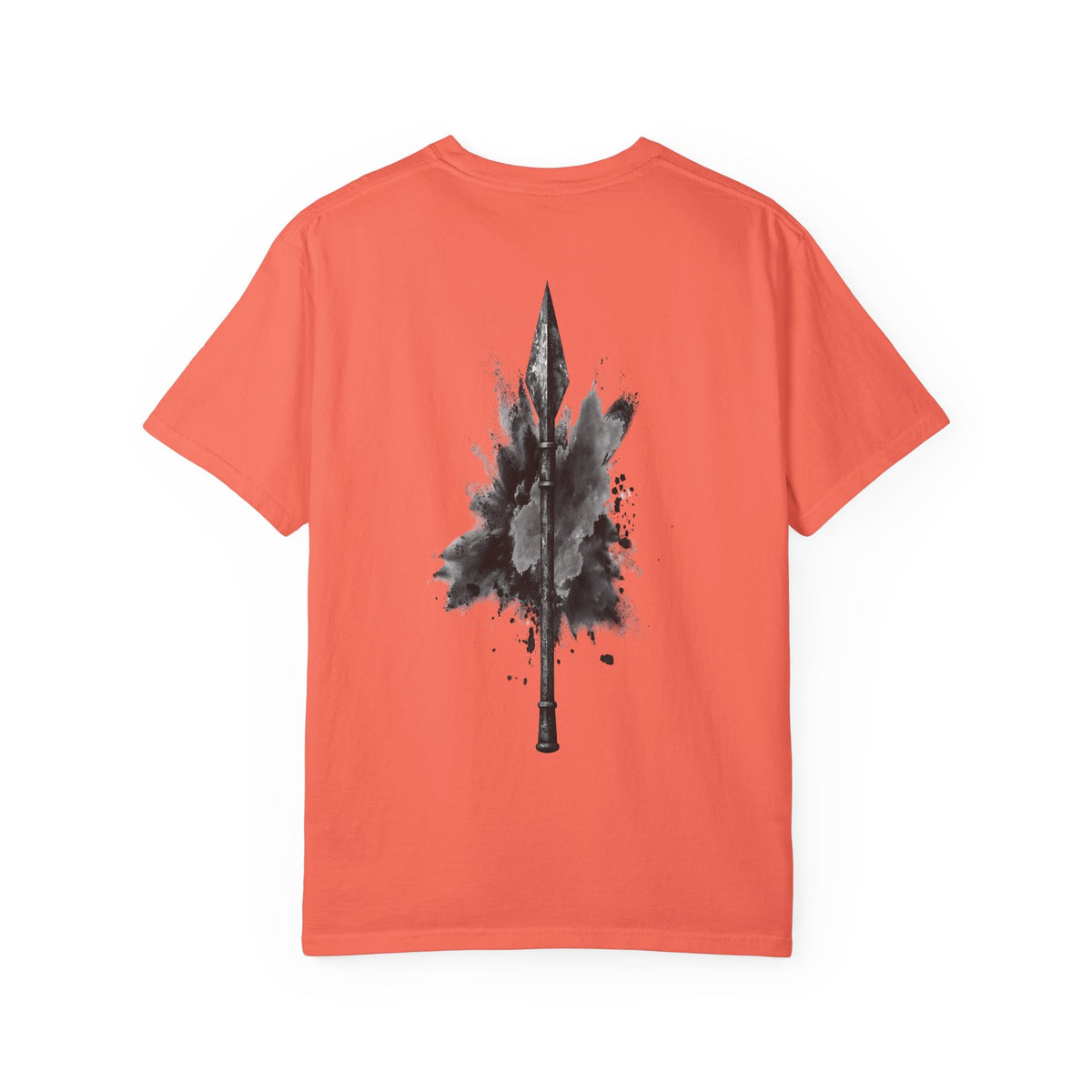 Spartan Warrior T-Shirt – Greek Helmet Circle Design Front & Spear Back | Warrior Graphic Tee