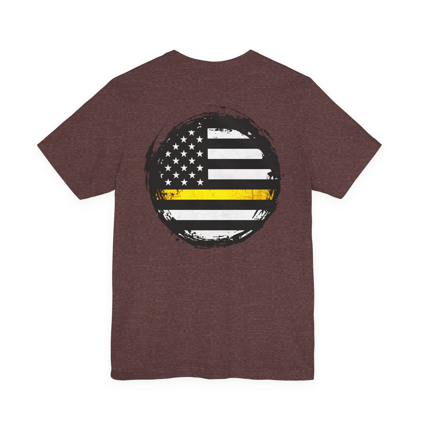 Thin Yellow Line American Flag Tee, Dispatcher Gift, Unisex T-Shirt, 911 Operator Shirt, Patriotic Graphic Tee