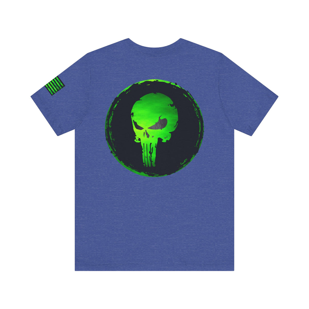 Toxic Green Punisher Skull – Neon Grunge Vigilante Graphic for Shirts, Decals & Prints