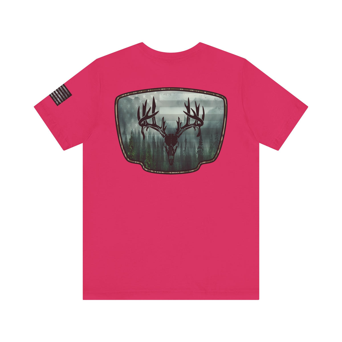 Deer Skull Forest Flag Hunting Tee