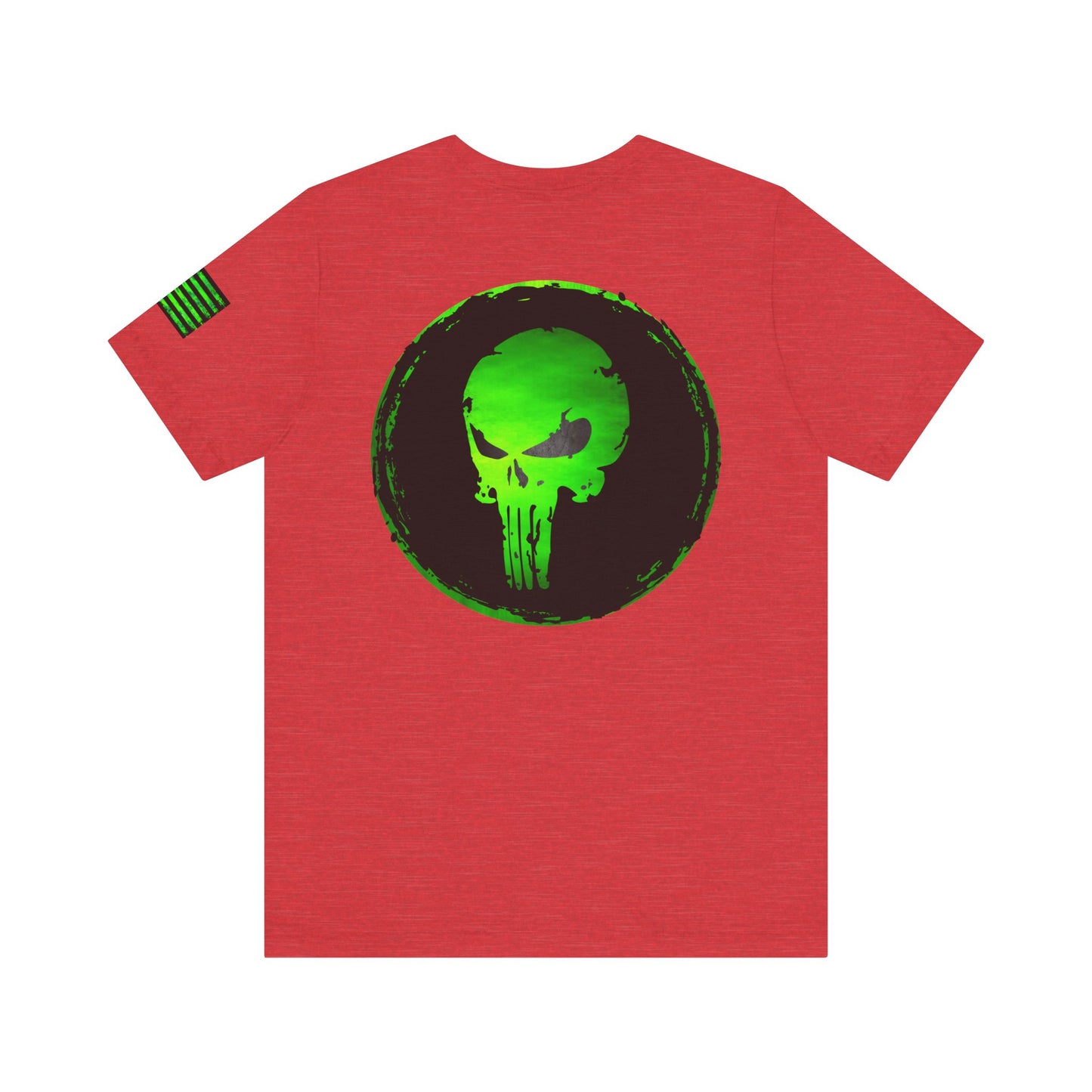 Toxic Green Punisher Skull – Neon Grunge Vigilante Graphic for Shirts, Decals & Prints
