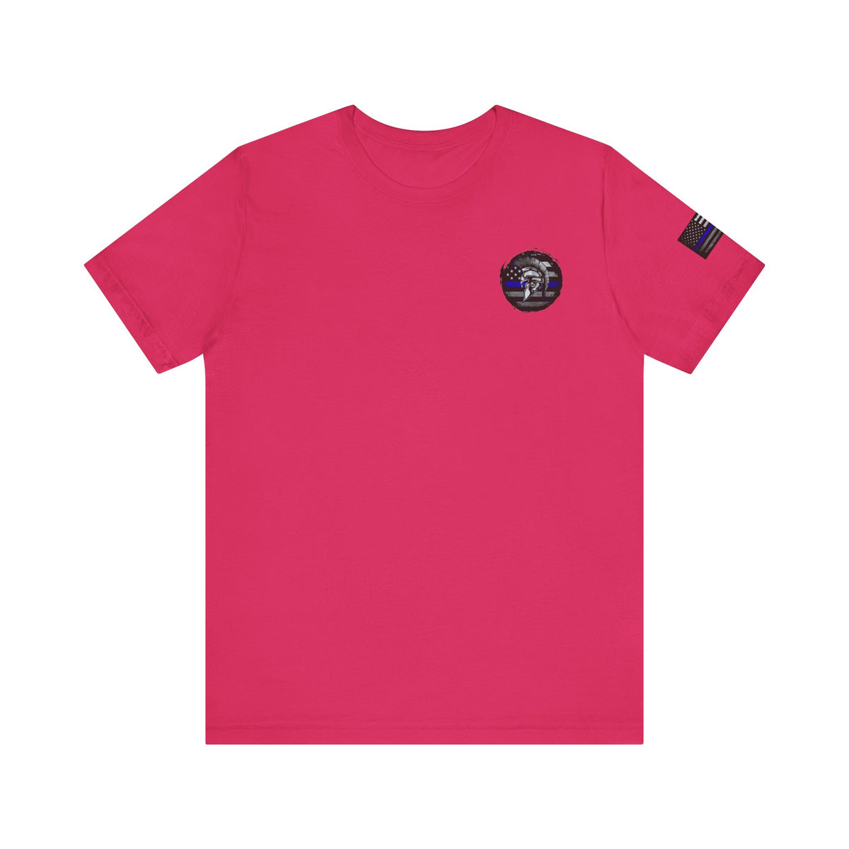 Spartan Thin Blue Line American Flag T-Shirt – Honor & Valor Police Tribute Tee
