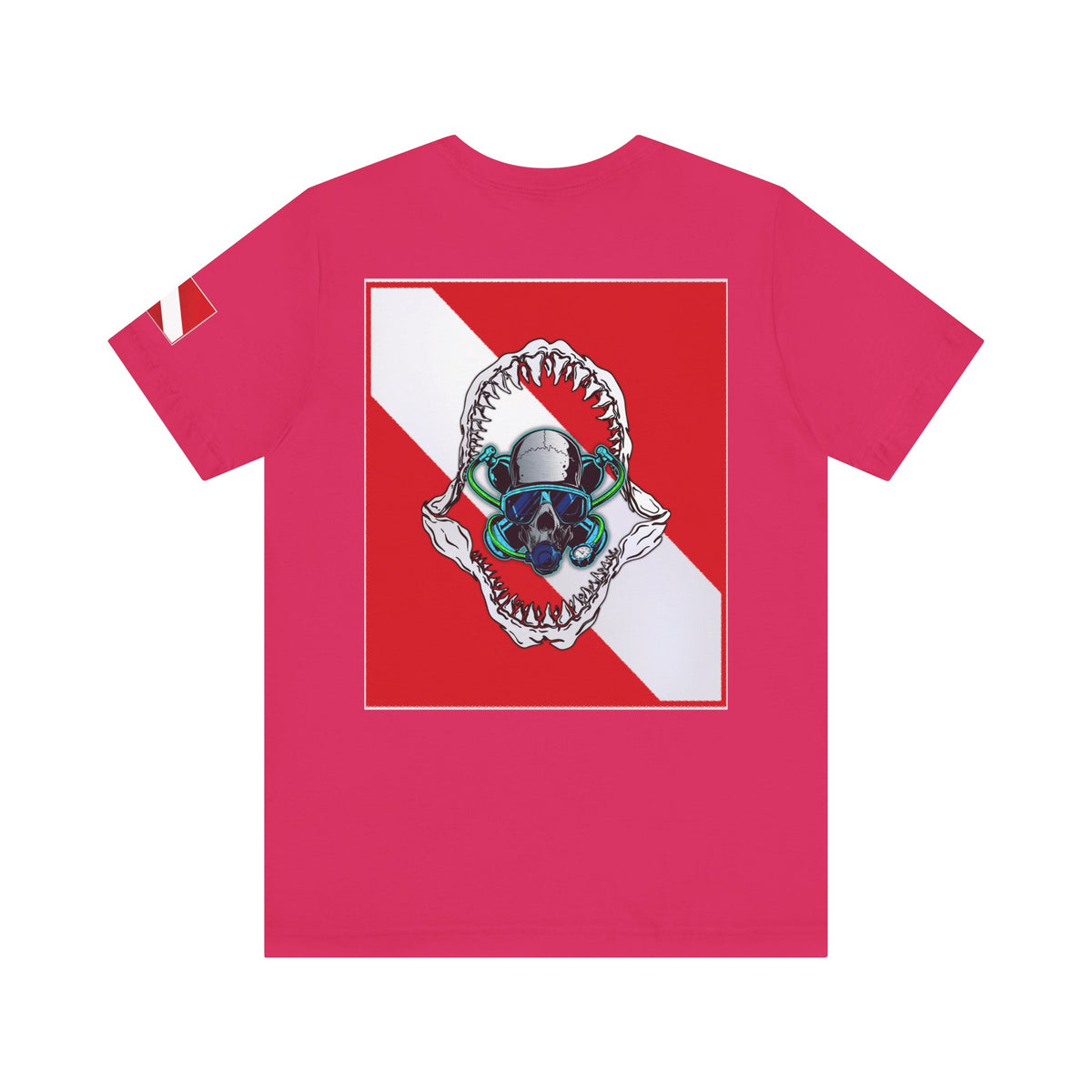 Scuba Skull Shark Graphic Tee, Dive Shirt, Beachwear, Summer Fashion, Gift for Ocean Lovers