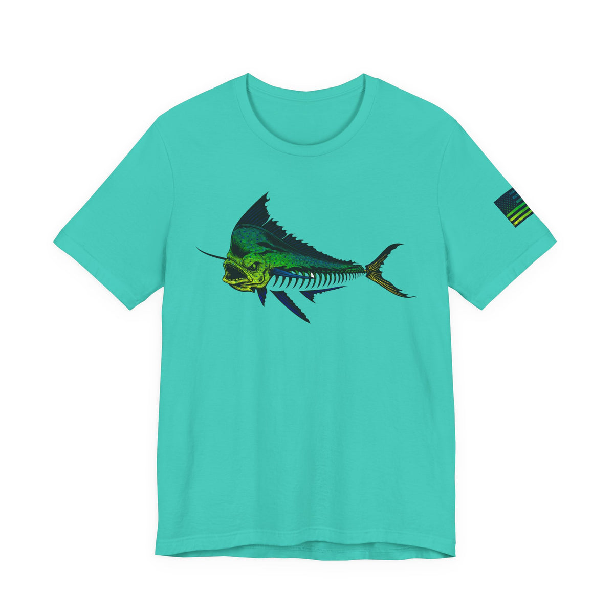 Mahi Angler Grunge American Flag Tee, Patriotic USA Shirt, Vintage American Flag