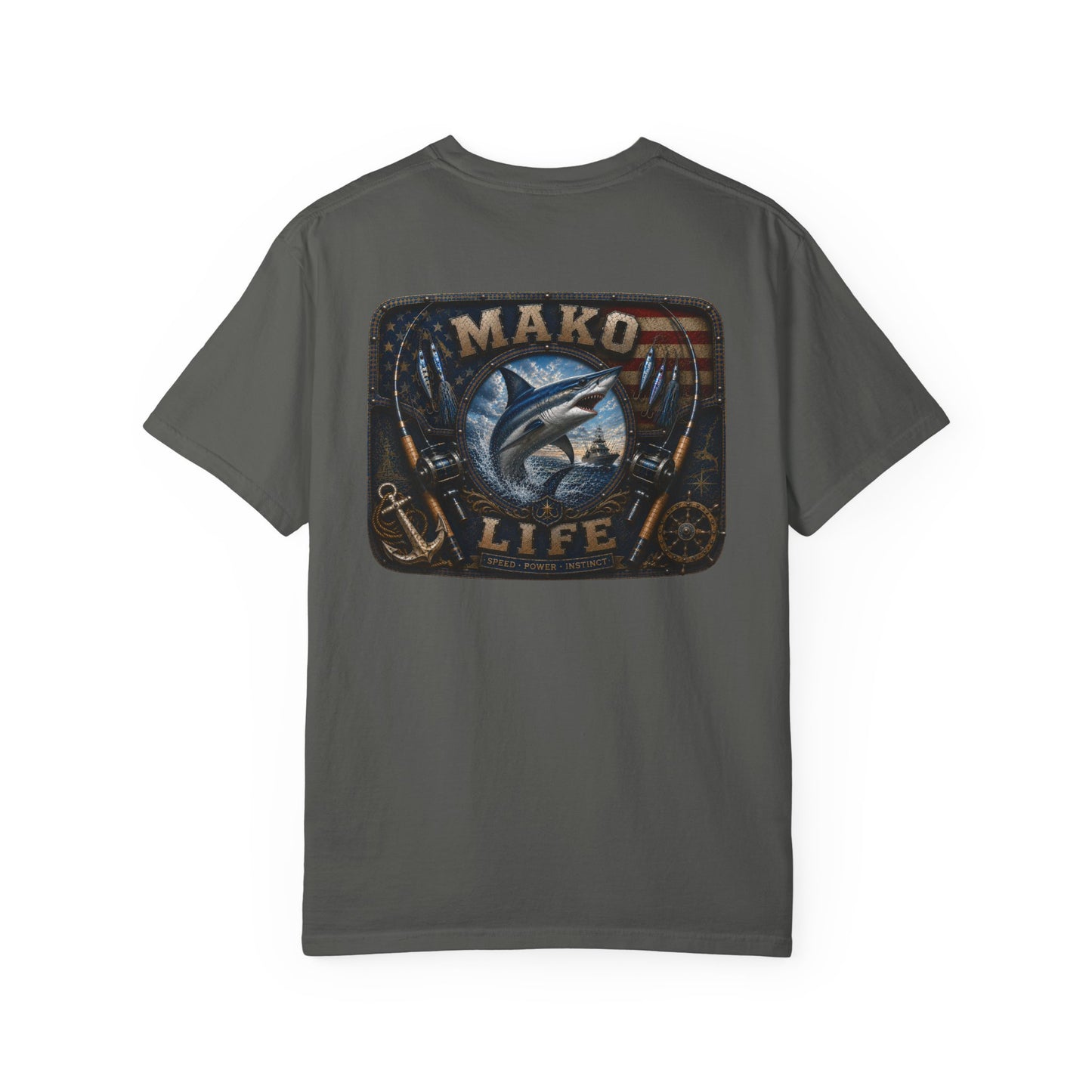 Mako Life T-Shirt — Vintage Marlin & Anchor Fishing Tee