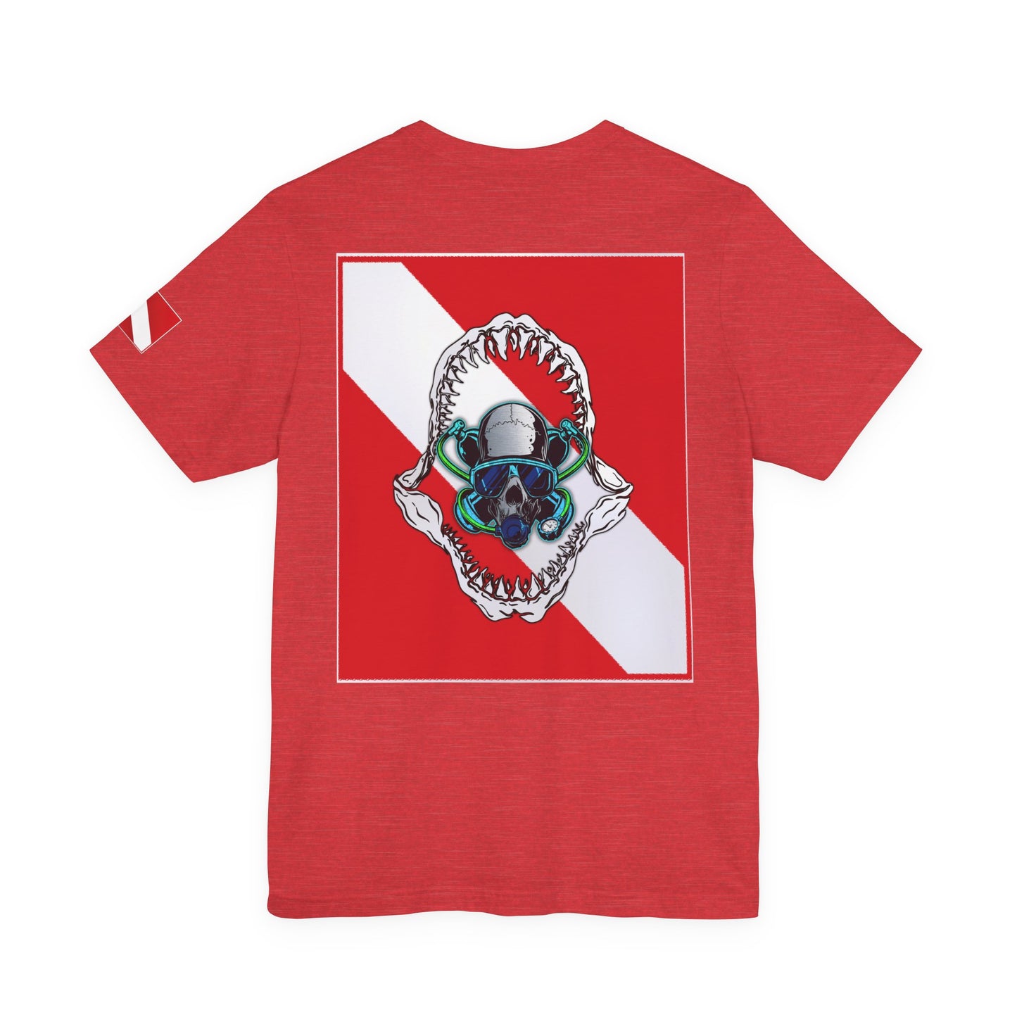 Scuba Skull Shark Graphic Tee, Dive Shirt, Beachwear, Summer Fashion, Gift for Ocean Lovers