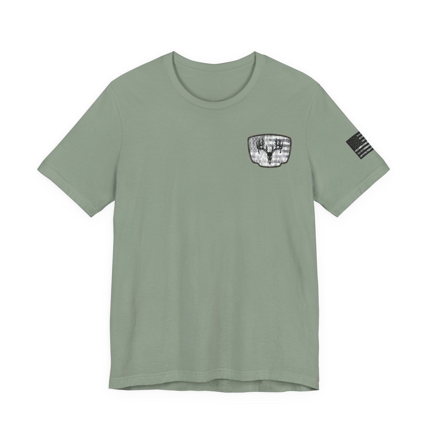 Patriotic Deer Skull Antler Hunting T-Shirt