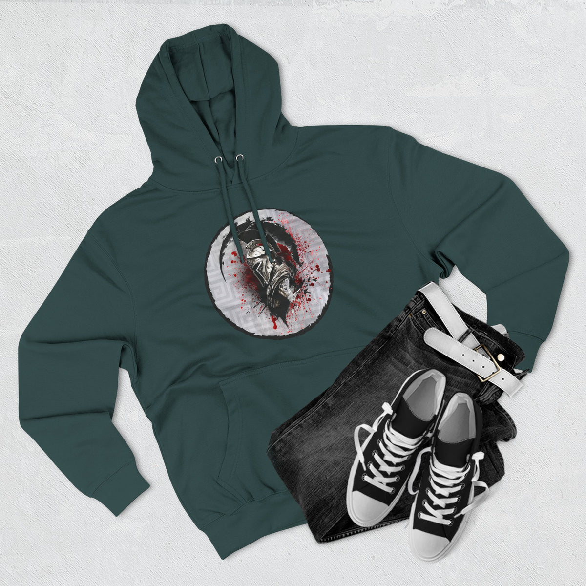 Three-Panel Fleece Hoodie Spartan Warrior