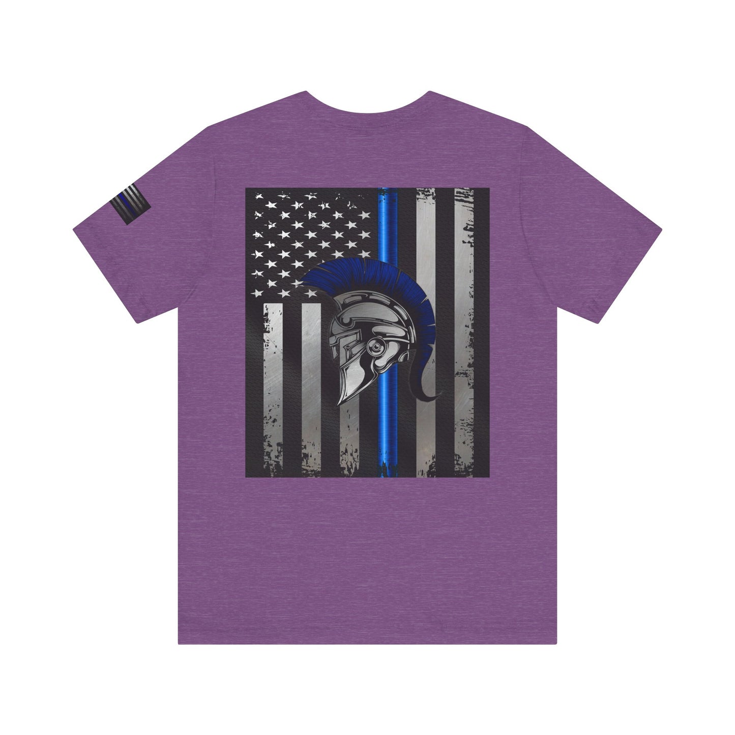 Spartan Thin Blue Line American Flag T-Shirt – Honor & Valor Police Tribute Tee