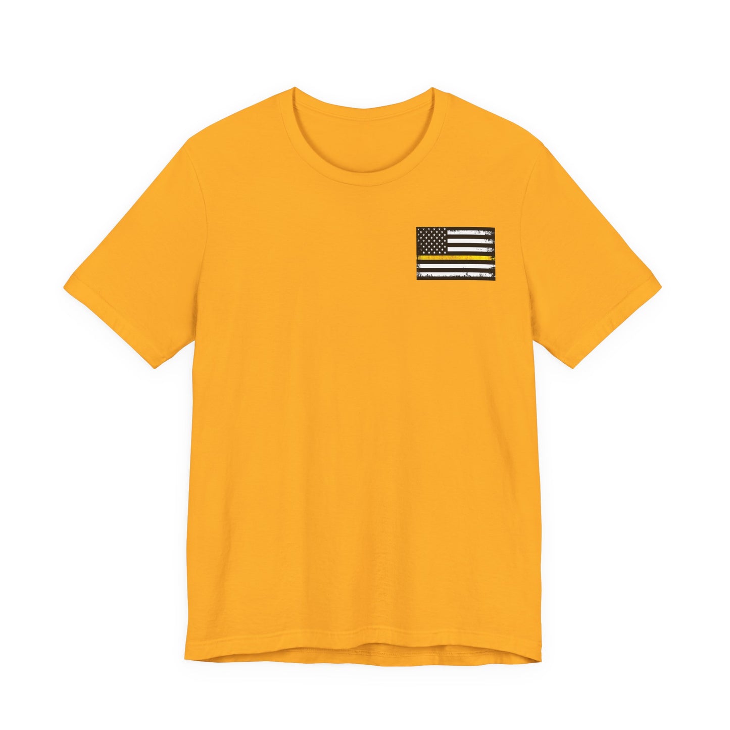 Thin Yellow Line American Flag Tee, Dispatcher Gift, Unisex T-Shirt, 911 Operator Shirt, Patriotic Graphic Tee