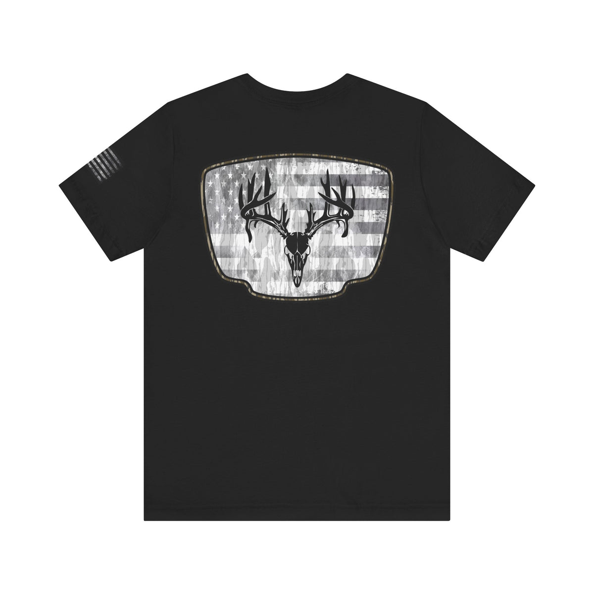 Patriotic Deer Skull Antler Hunting T-Shirt