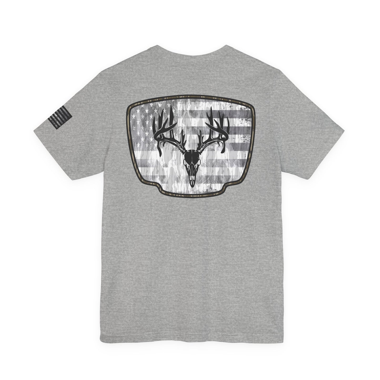 Patriotic Deer Skull Antler Hunting T-Shirt
