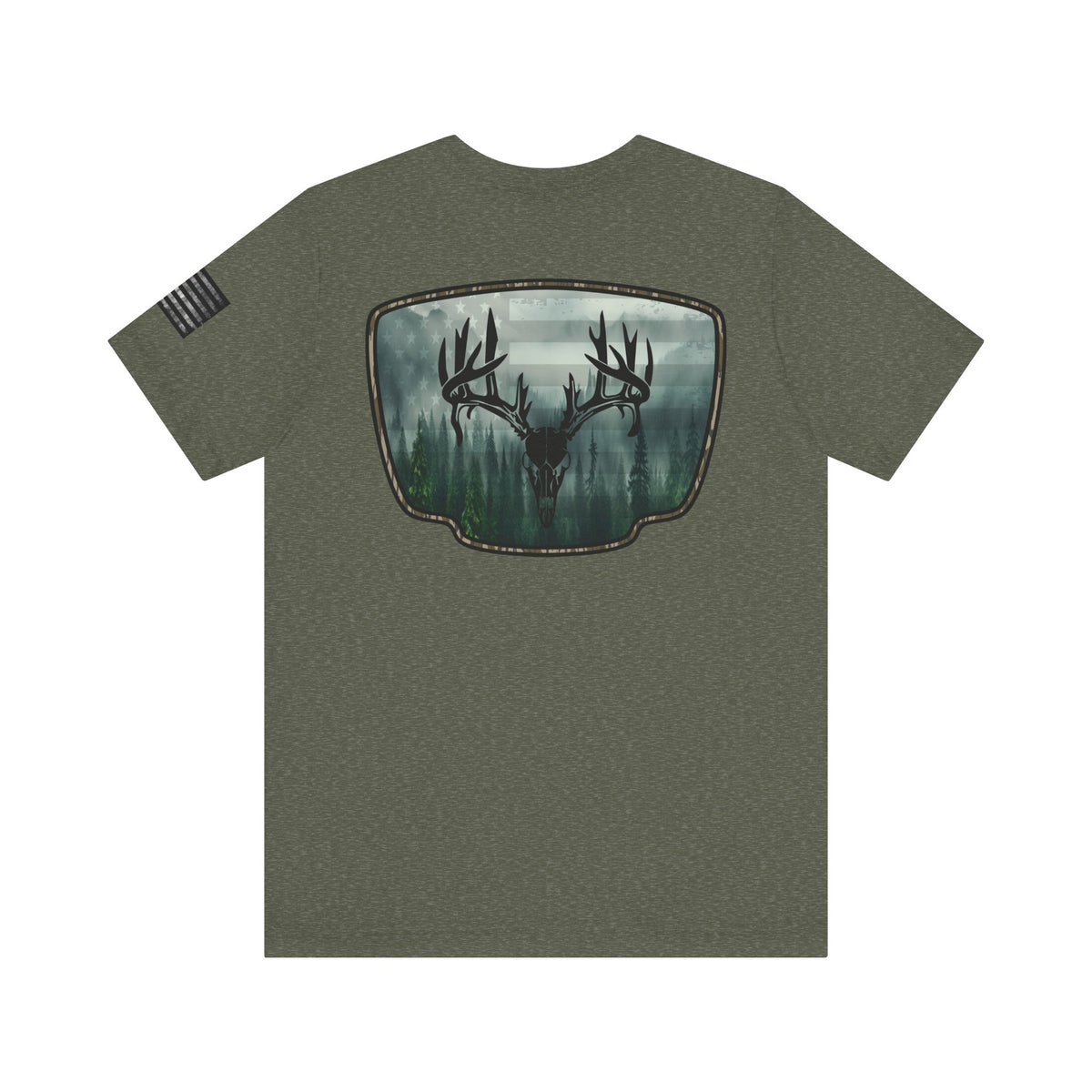 Deer Skull Forest Flag Hunting Tee