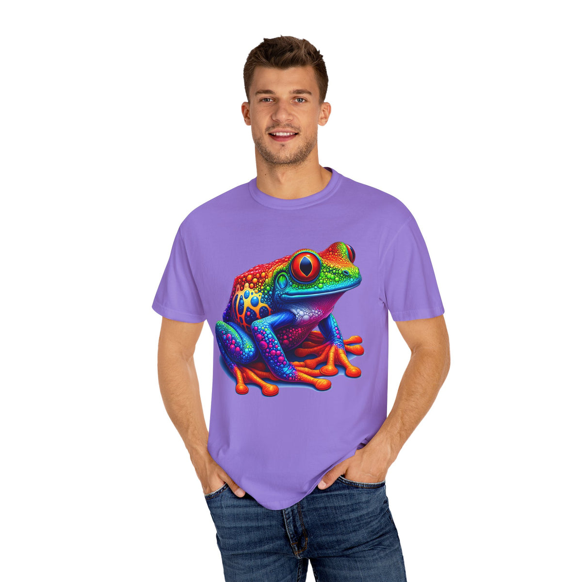 Frog T-Shirt | Unisex Garment-Dyed Tee for Nature Lovers, Eco-Friendly Gift, Birthday, Summer Vibe, Outdoor Adventure
