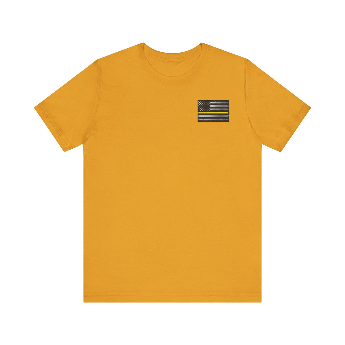 Thin Yellow Line American Flag Skull Tee