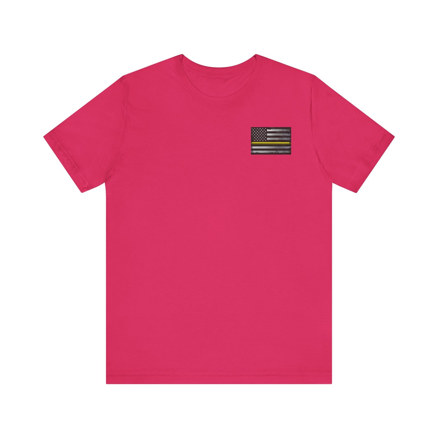 Thin Yellow Line American Flag Skull Tee