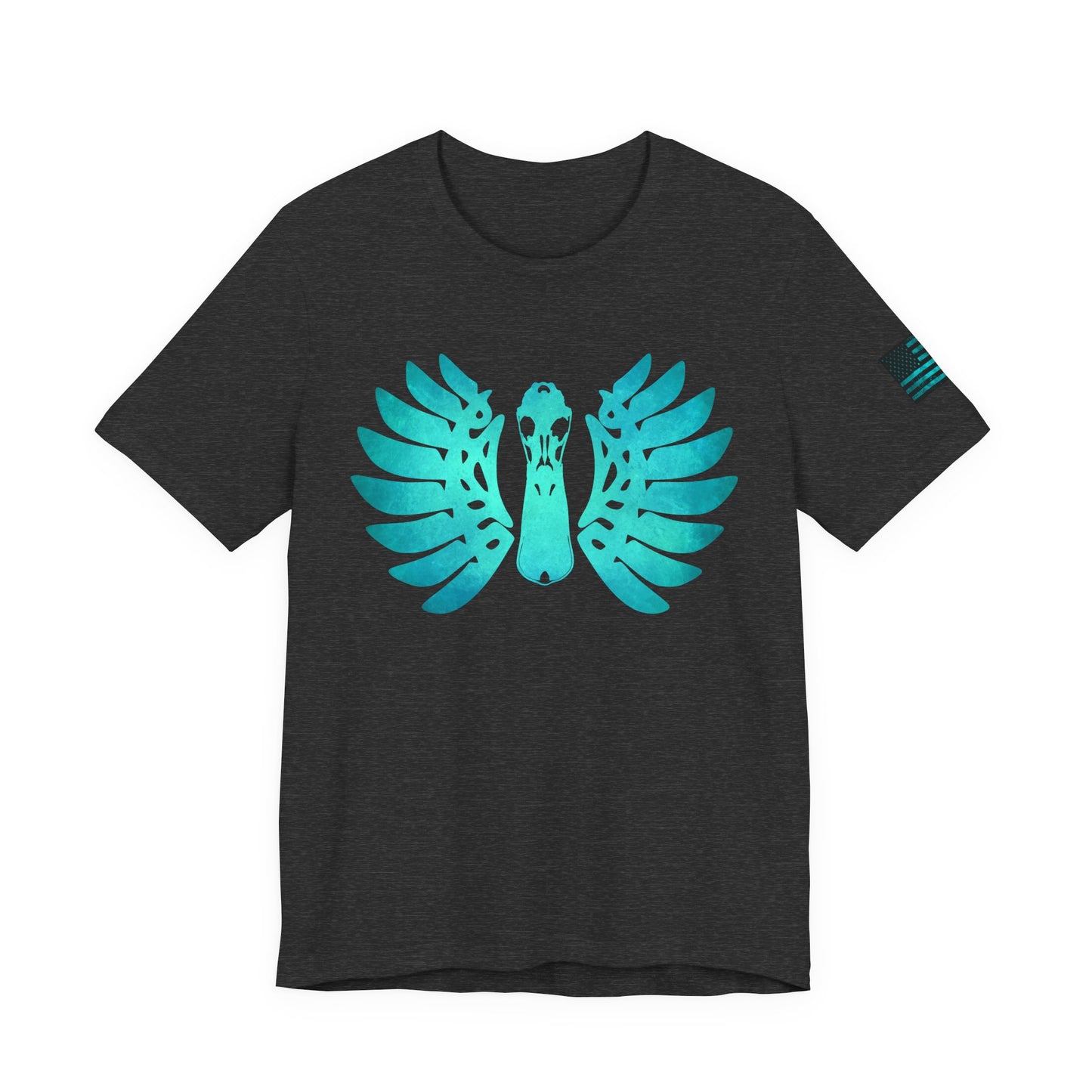 Duck Skull Wings T-Shirt – Ice Blue Bone-Wing Design, 100% Airlume Cotton Hunting Tee, Breathable & Durable Outdoor Shirt