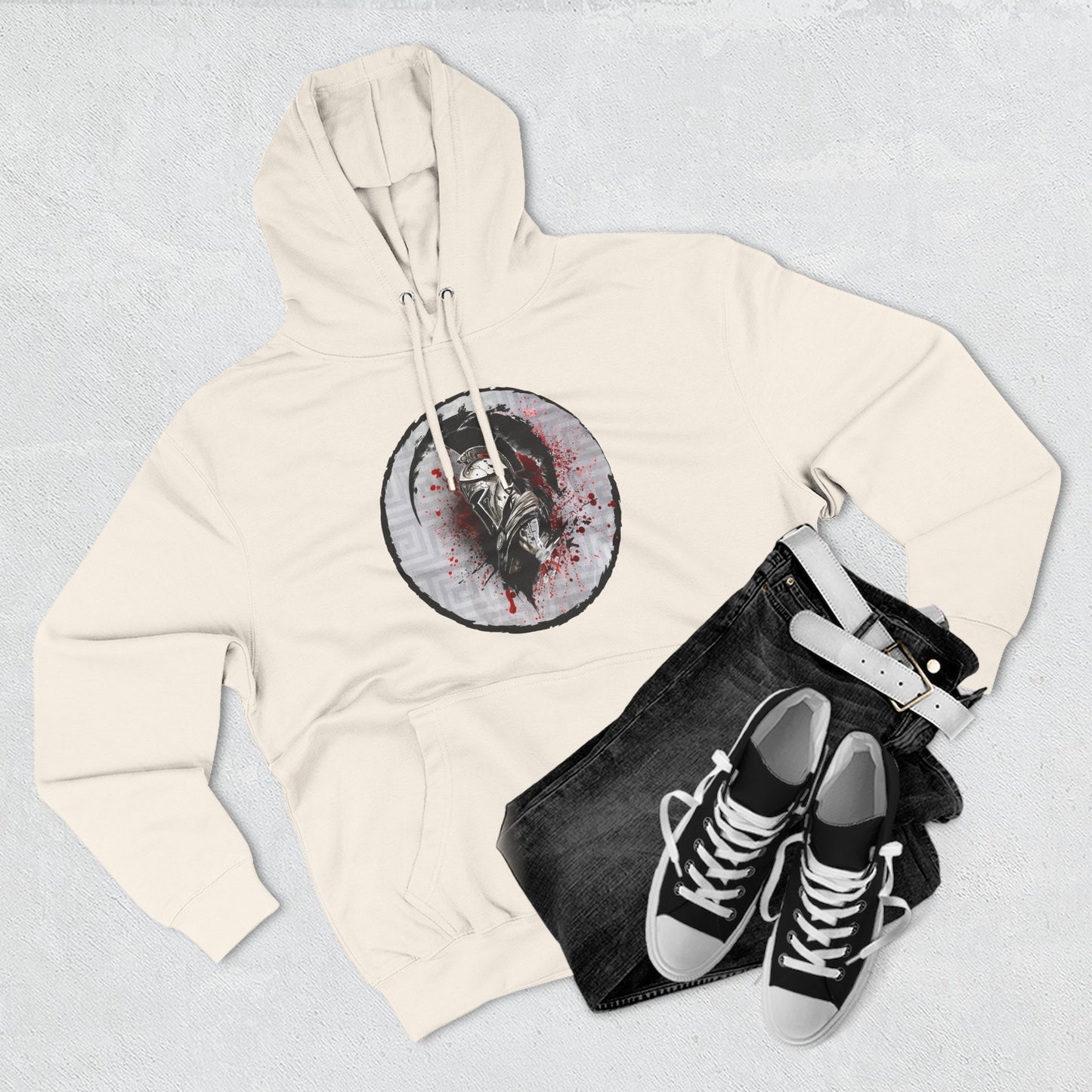 Three-Panel Fleece Hoodie Spartan Warrior