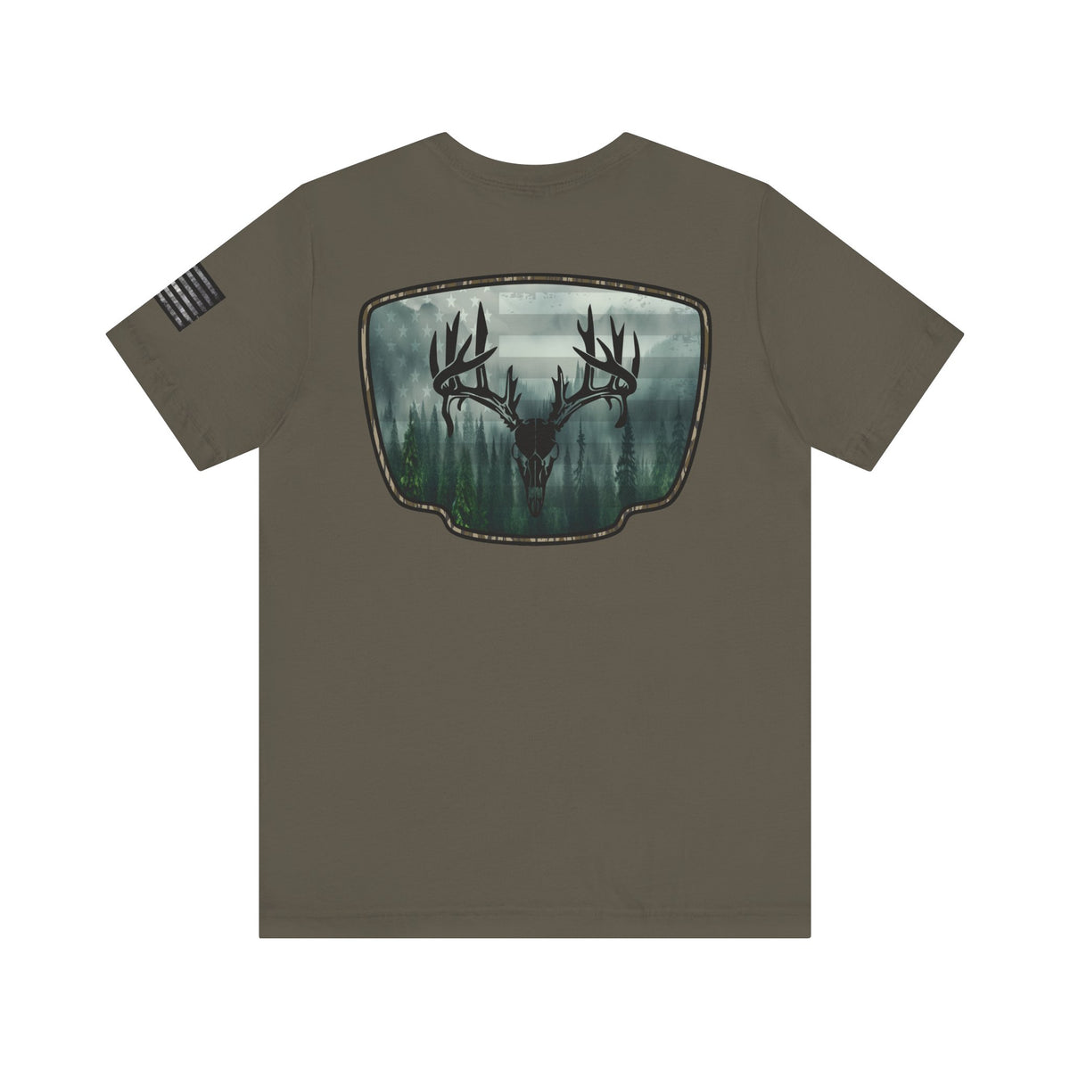 Deer Skull Forest Flag Hunting Tee