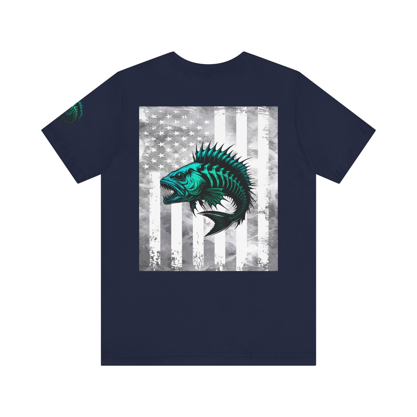 Fishing Grunge American Flag Tee, Patriotic USA Shirt, Vintage American Flag