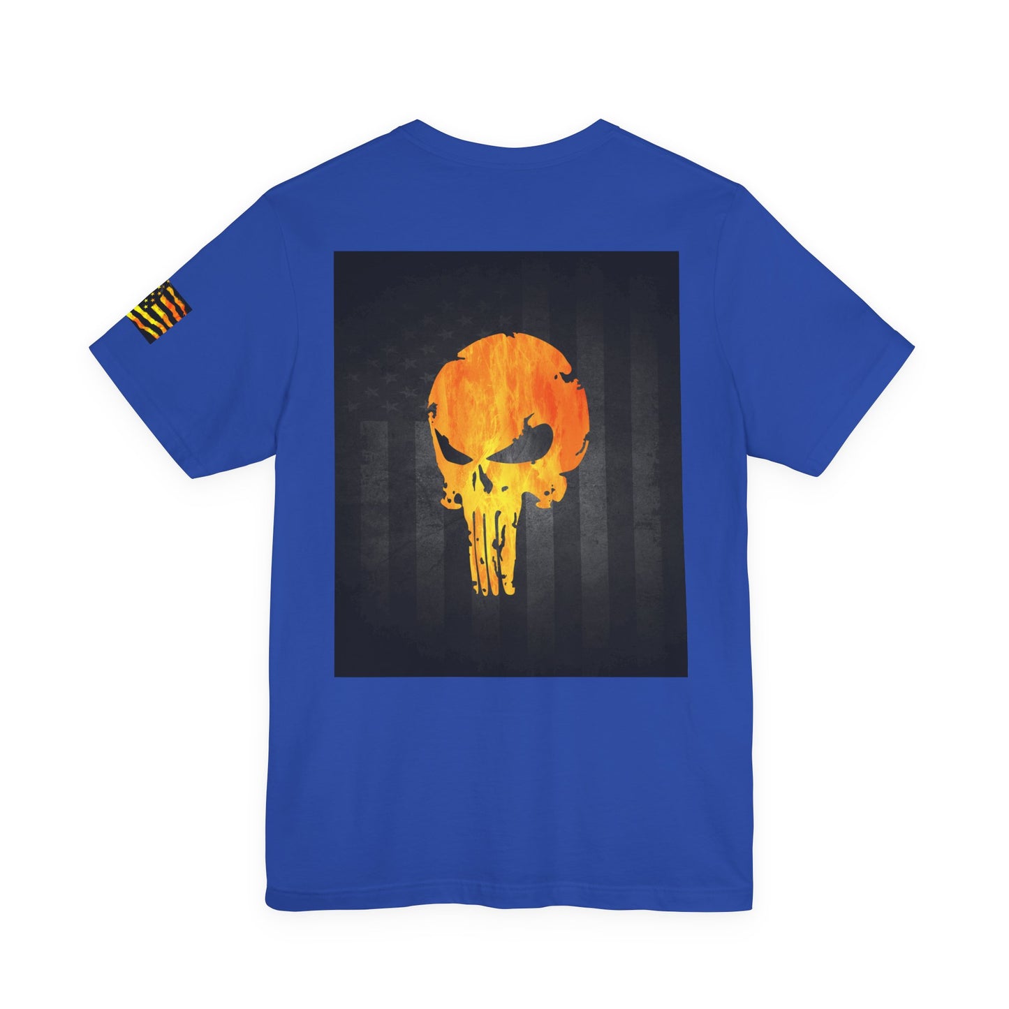 Orange Grunge Punisher Skull – Neon Grunge Vigilante Graphic for Shirts, Decals & Prints