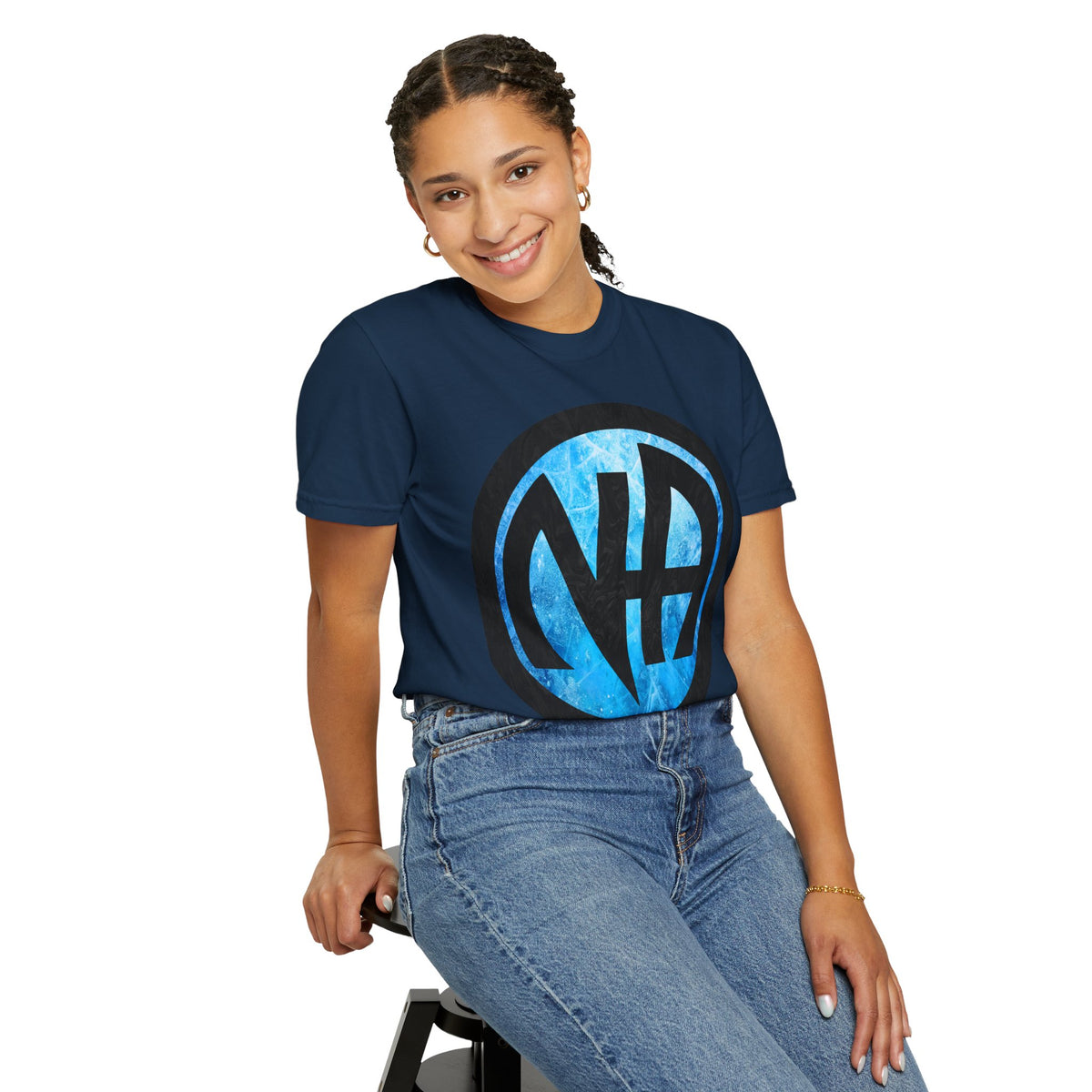 Narcotics Anonymous NA Logo – Blue Ice & Black Recovery Symbol Art T-Shirt, Recovery T-Shirt