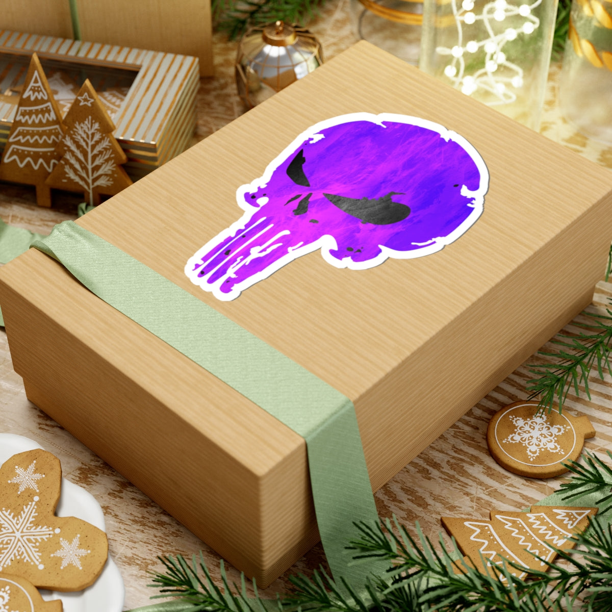 Distressed Skull Warrior Sticker – Bold Urban Graphic for Laptops, Water Bottles & More