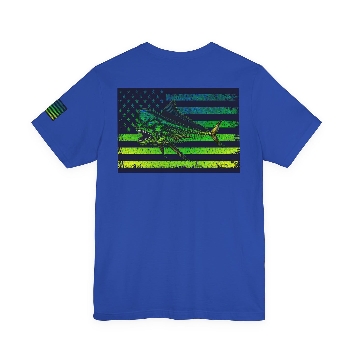 The Mahi Angler Grunge American Flag Tee, Patriotic USA Shirt, Vintage American Flag