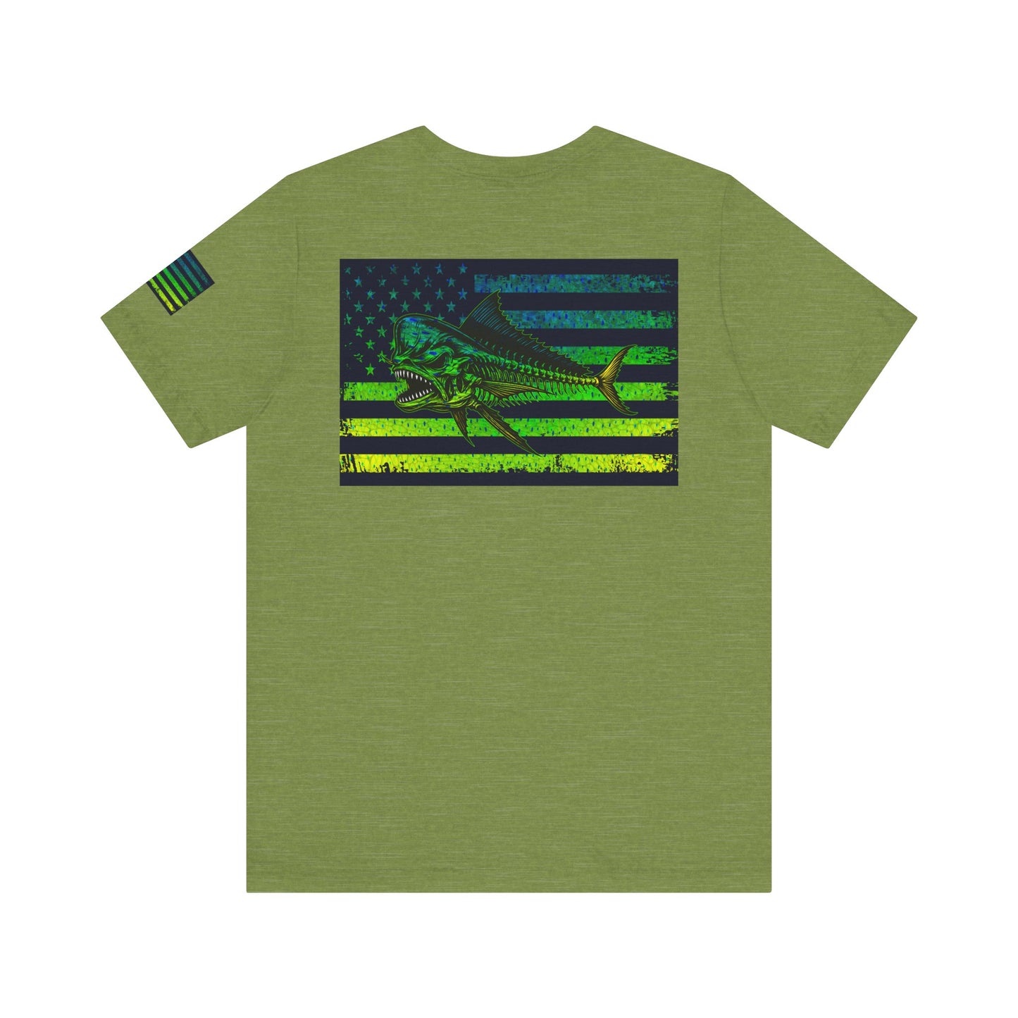 The Mahi Angler Grunge American Flag Tee, Patriotic USA Shirt, Vintage American Flag