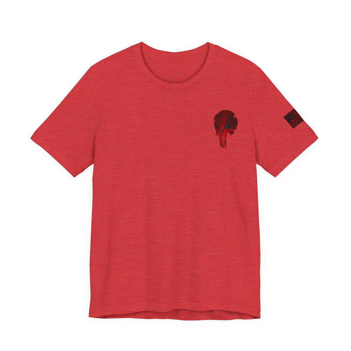 Punisher Skull Red Grunge Distressed Design – Tactical Graphic Art for Shirts, Decals, and Merch
