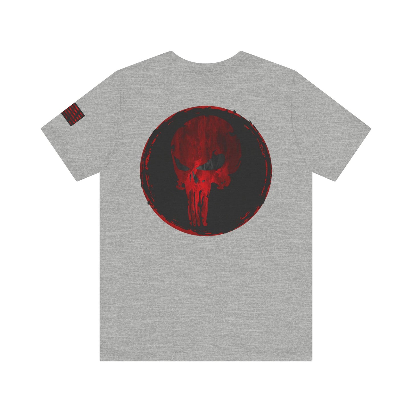 Punisher Skull Red Grunge Distressed Design – Tactical Graphic Art for Shirts, Decals, and Merch