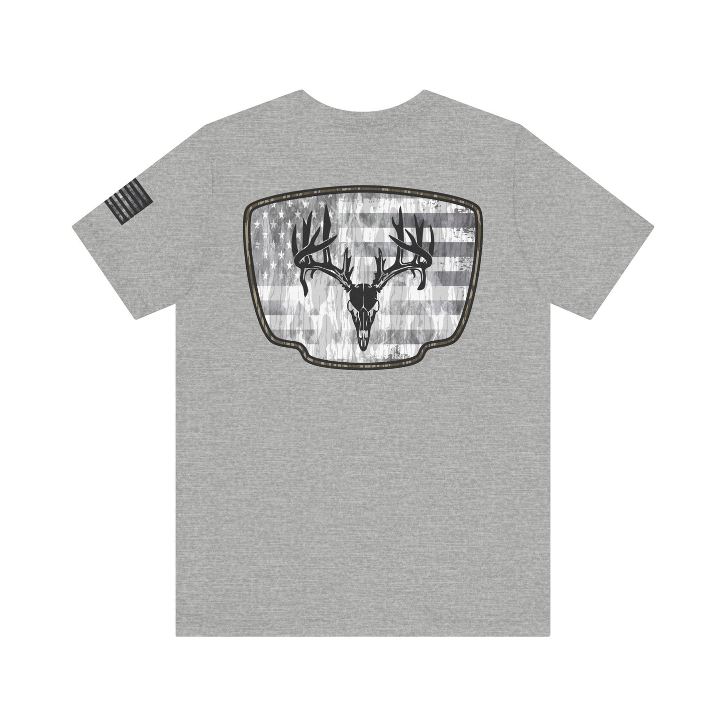 Patriotic Deer Skull Antler Hunting T-Shirt