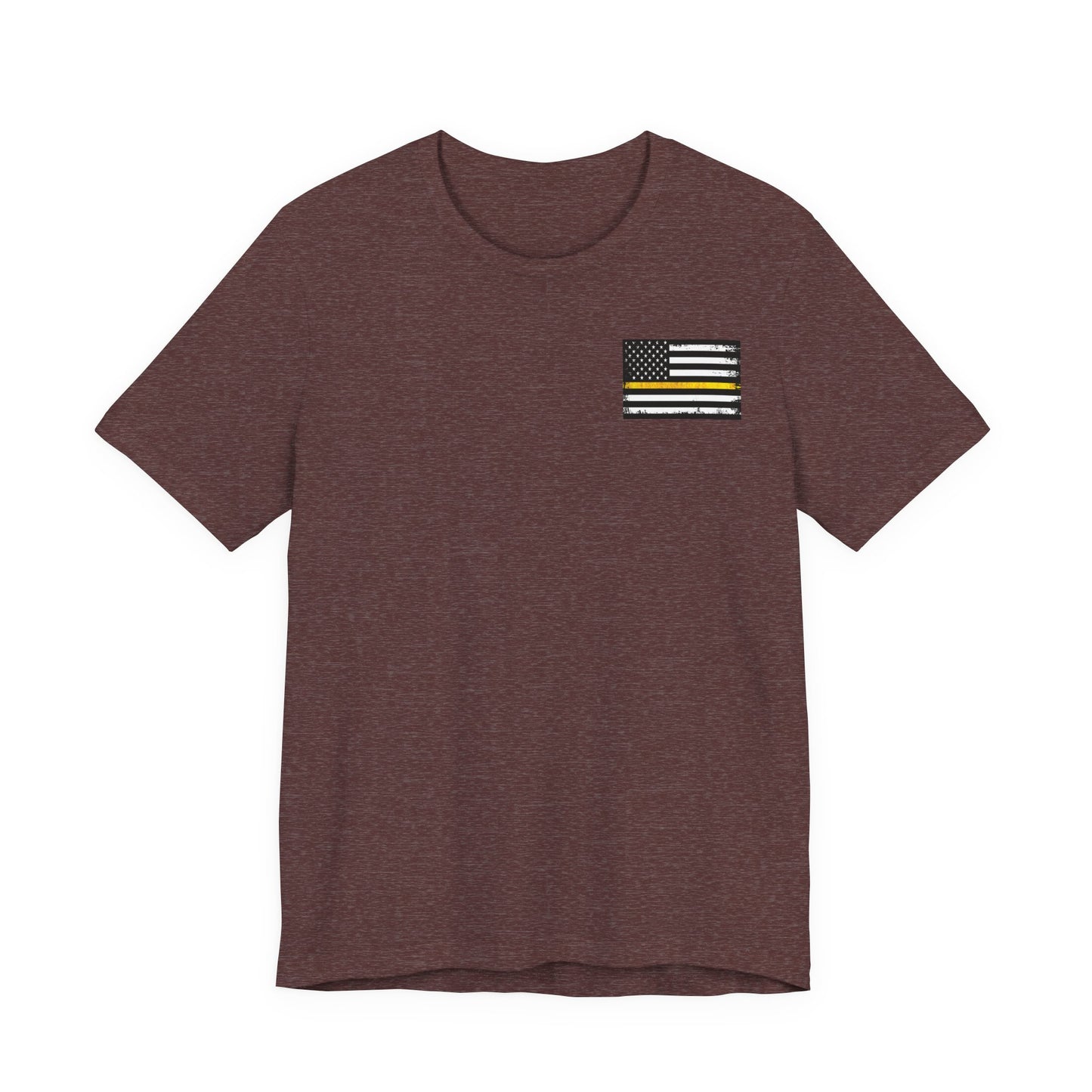 Thin Yellow Line American Flag Tee, Dispatcher Gift, Unisex T-Shirt, 911 Operator Shirt, Patriotic Graphic Tee