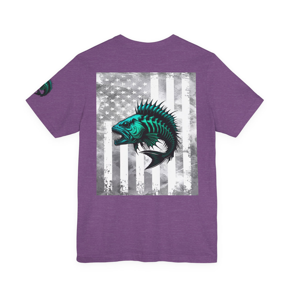 Fishing Grunge American Flag Tee, Patriotic USA Shirt, Vintage American Flag