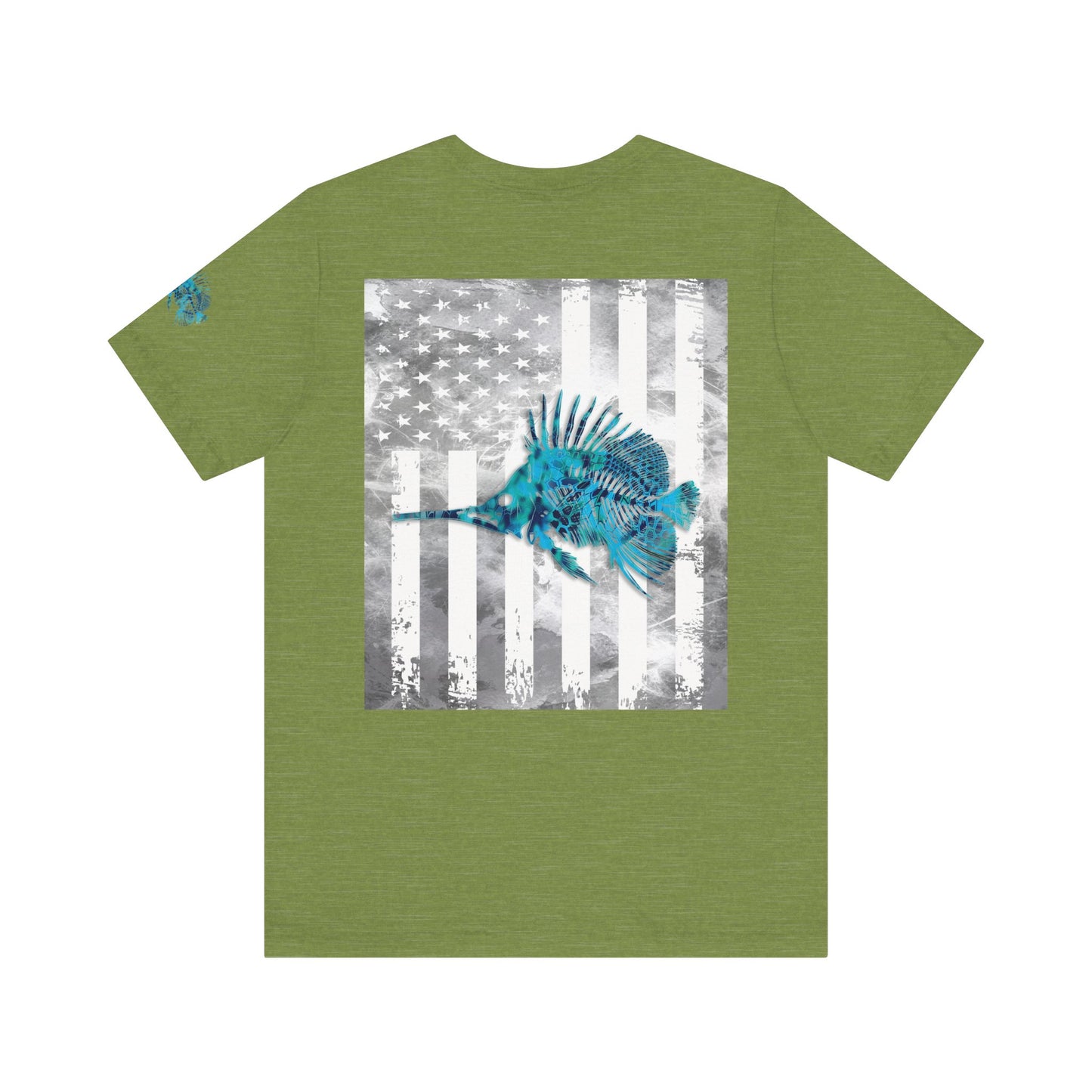 Fish Skeleton Grunge American Flag Tee, Patriotic Fishing Shirt, Vintage USA Bones, Fourth of July Apparel,