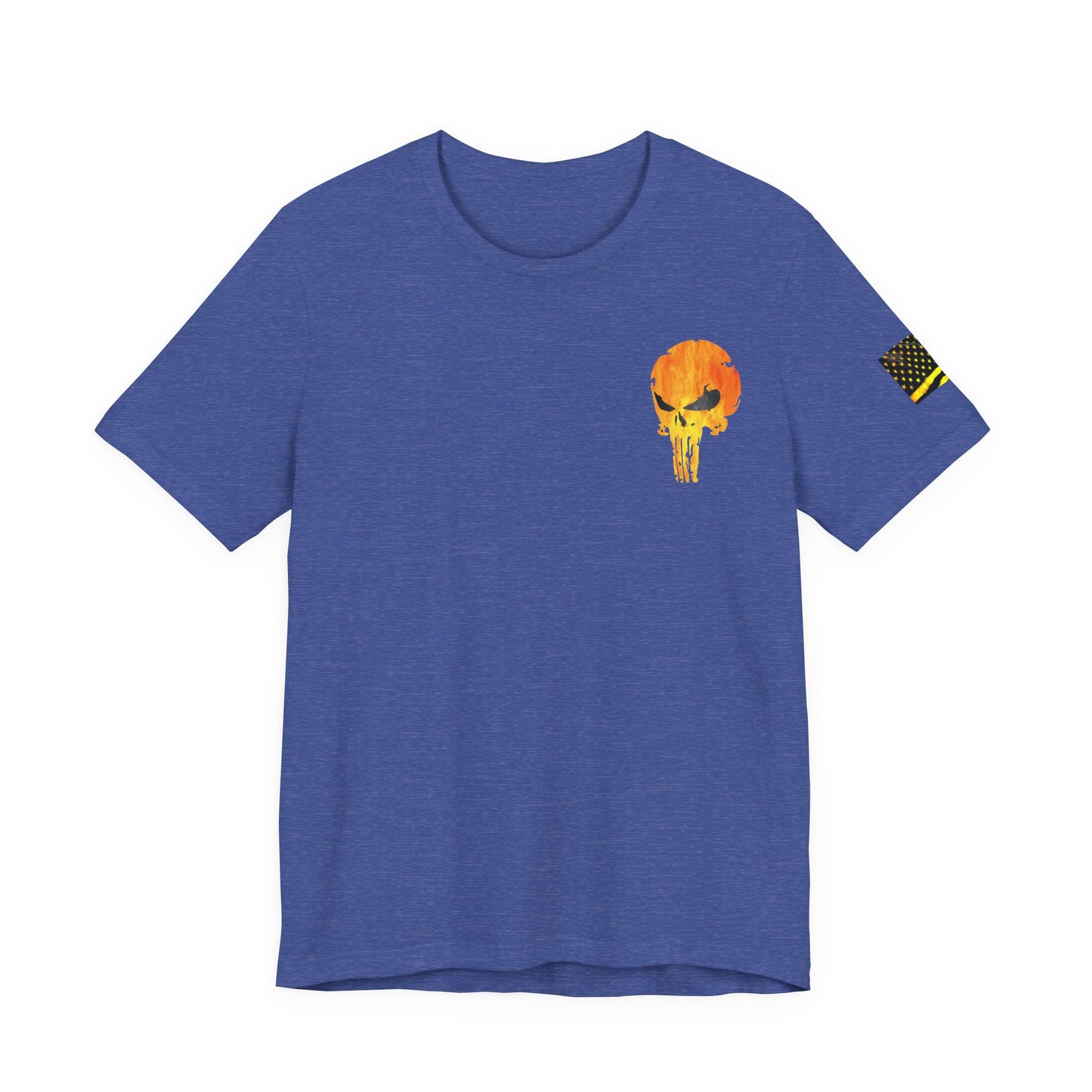 Orange Grunge Punisher Skull – Neon Grunge Vigilante Graphic for Shirts, Decals & Prints