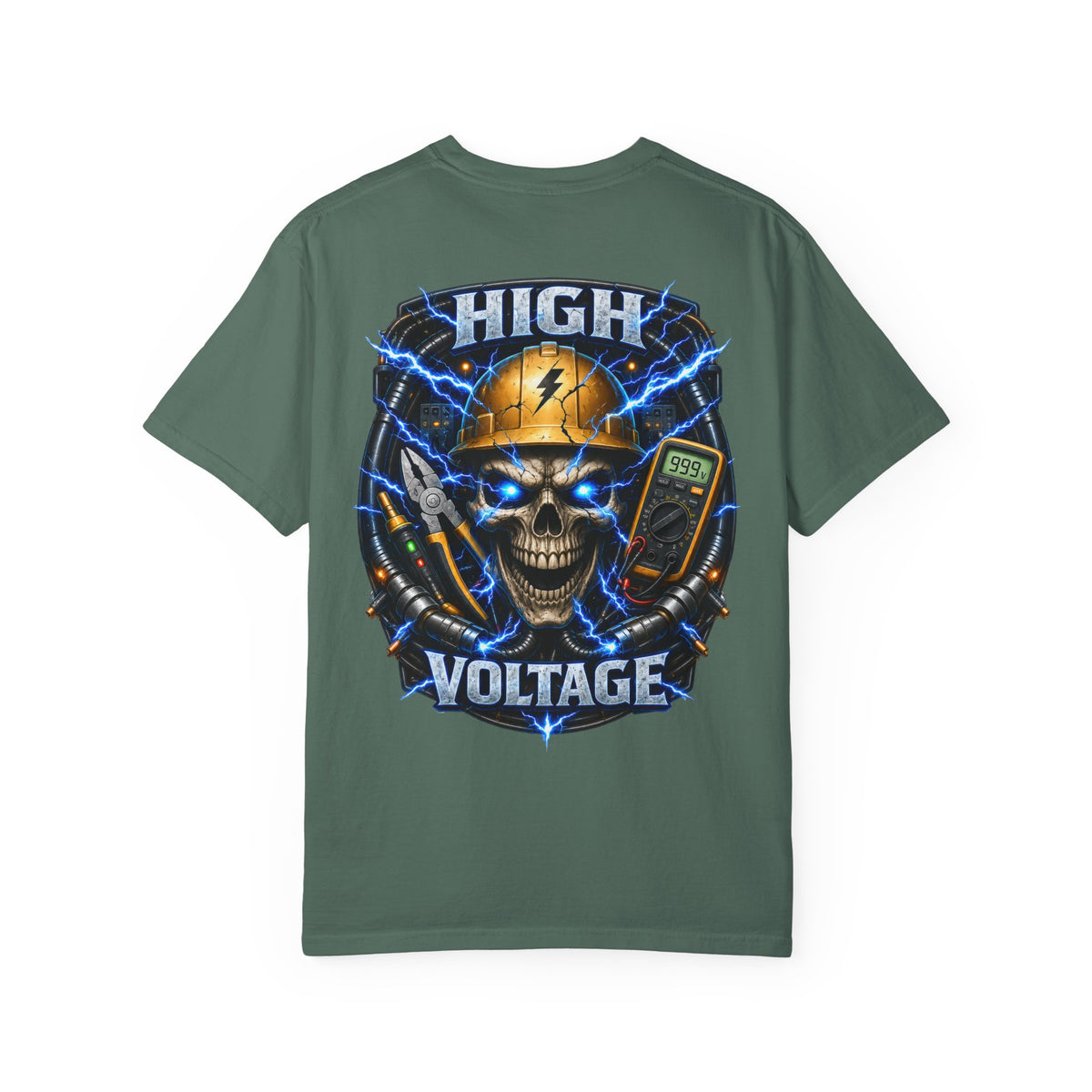 High Voltage Skull T-Shirt — Electrician Safety Graphic Tee