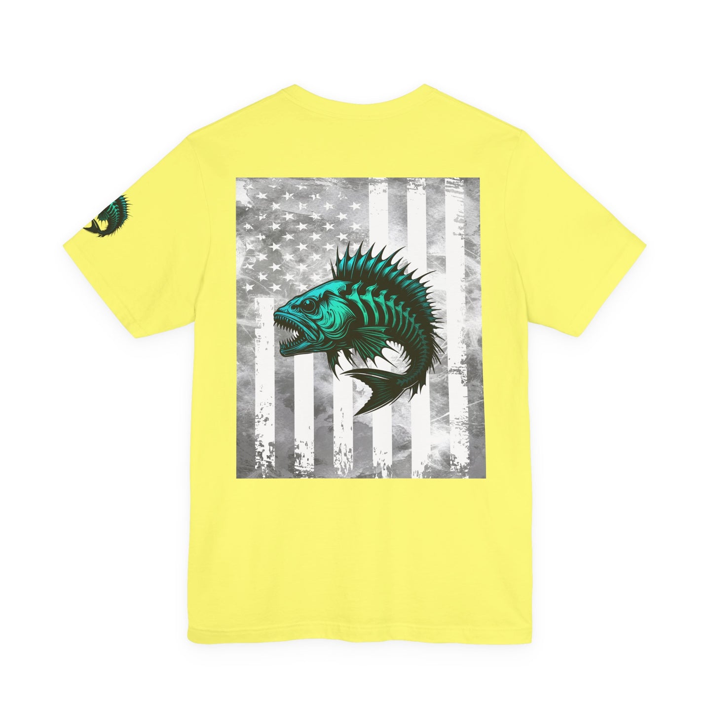 Fishing Grunge American Flag Tee, Patriotic USA Shirt, Vintage American Flag