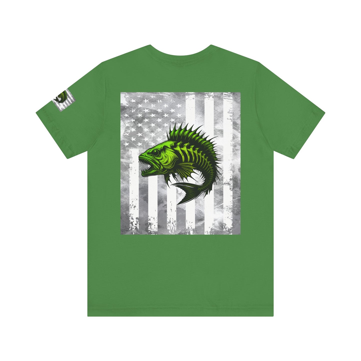 Angler Grunge American Flag Tee, Patriotic USA Shirt, Vintage American Flag
